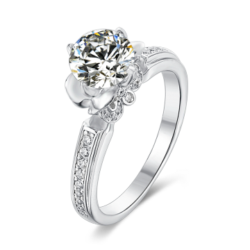 925 Trendy Pure Silver Ring Jewelry With  Created Diamond Ring With Good Quality For Women